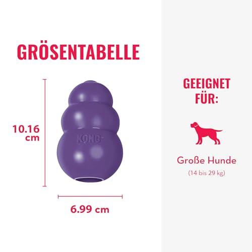 KONG Senior - Hundespielzeug aus Sanftem Naturkautschuk - Befüllbares Leckerli-Spielzeug für Ältere Hunde - Für Große Hunde