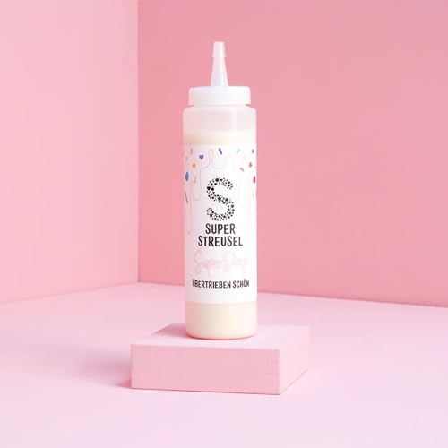 Super Drip Weiß Kuchenglasur Cake Melts Schokolade 300g | Drip Cake Glasur Zuckerschrift für Kuchen Kekse Plätzchen Eis Muffin Torten uvm. | Cake Drip Flasche | Icing Dekoration (Weiss)