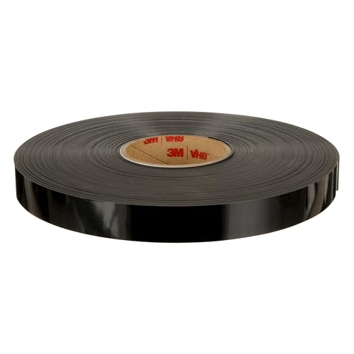 Image of 3M VHB 64608-case 3M Tape, 1 /2 in x 72 yd 25.0 mil, 4 Per Case, 4929, Black (Pack of 4)