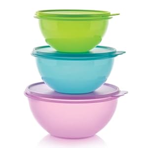 Tupperware Brand Wonderlier Bowl Set – 3 Containers to Prep, Store & Serve Meals + Lids – Dishwasher Safe – BPA Free