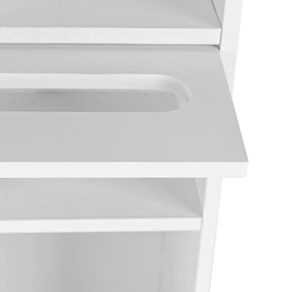 HUOLE Kleiner Schrank für Toilette, Toilettenpapierhalter, WC-Bürstenhalter, Badezimmerschrank auf Holzfuß, Badezimmerschrank (15 x 15 x 80 cm, weiß)