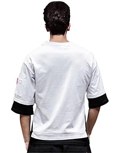 Image of EYEBOGLER Men's Solid Regular fit T-Shirt (T322 White Black D5 L)