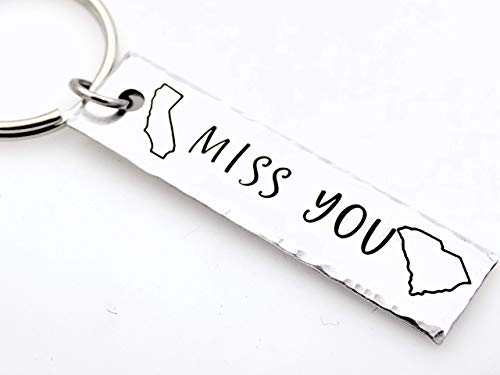Long Distance Relationship Key Chain Gift Choose your states map custom LDR Long Distance Love best friends long distance family gift