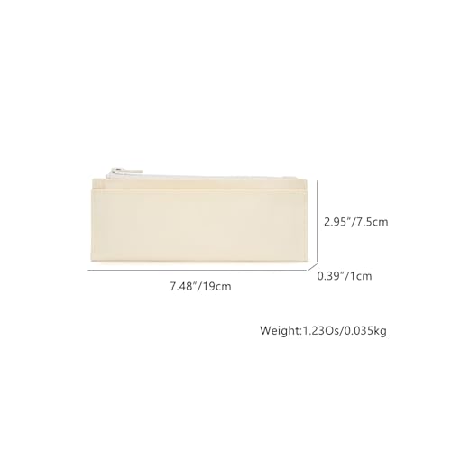 Image of Pencil Pouch for Teens School Office Supplies Pencil Case Cosmetic Bag Zipper (Cream)