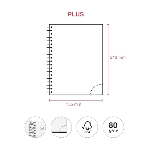Miquelrius Agenda annuel 2025, 155 x 213 mm, 1 jour par page, couverture souple polypropylène, spirale, papier 80 g/m², catalan, anglais et portugais, couleur grise – vue 5