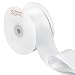 Laribbons 2 inch Wide Double Face Satin Ribbon - 25 Yard (029-White)