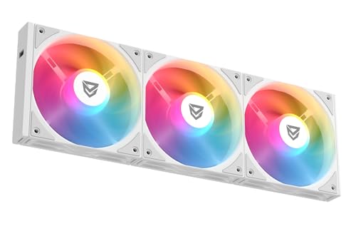 Nfortec Stellar Modular A-RGB Fan, Ventilador Suplementario para PC Iluminación ARGB Personalizable, Diseño Modular 2+1, Sistema Easy Click, Silenciosos 22,6 dBA, Blanco