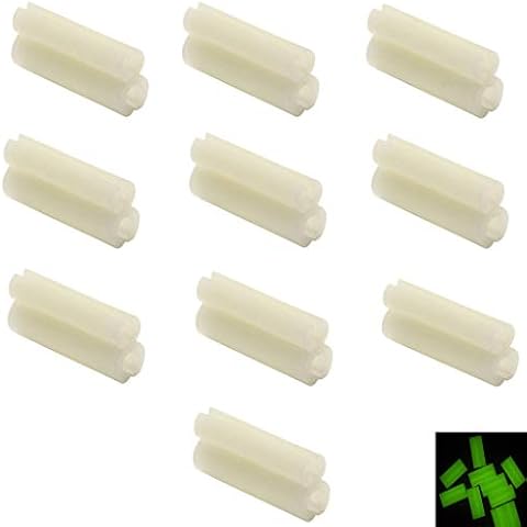 20pcs Fishing Glow Stick Clips Fishing Tube Connectors Rod Tip Glow Fluorescent Sticks Clip Holder for Rod Top Glow Stick Fixed (M (for Glow Stick 4mm), Glow Green B02 (for Rod Tip 2.5mm-3.5mm)) Cover