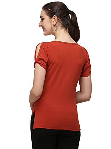 Image of DHRUVI TRENDZ Women's Regular Fit Tops | T Shirt for Women | Tops for Jeans for Women | Tops for Women | Western Tops for Women Stylish | T-Shirt for Women