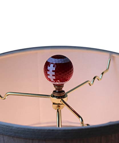 Image of Football Lamp Finial, Brown with White Laces 2.25 inchh