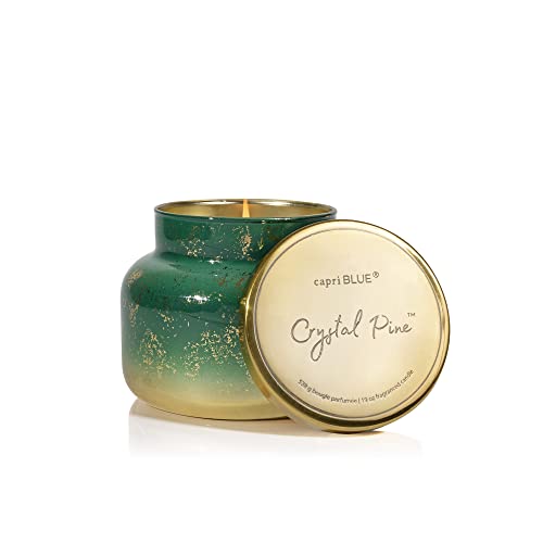 Bougie parfumée pin cristal Capri Blue le cadeau parfait en verre or