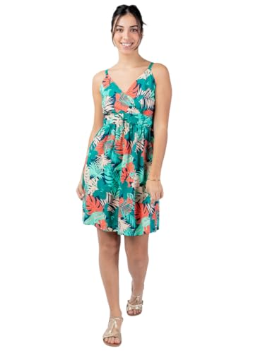 Robe courte de plage Morea fluide motif tropical et style bohème chic