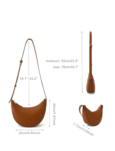Image of Cresent Crossbody Bag for Women Purse Small Shoulder Sling Moon Bags | Trendy Vegan Leather Dumpling Hobo Bag for Casual Daily