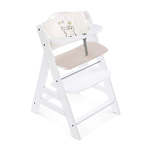 hauck Disney Sitzkissen Kompatibel mit Alpha+, Beta+ und Arketa Holzhochstuhl Highchair Pad Deluxe, Einfache Befestigung mit Klettverschluss, Maschinenwaschbar (Pooh Cuddles)