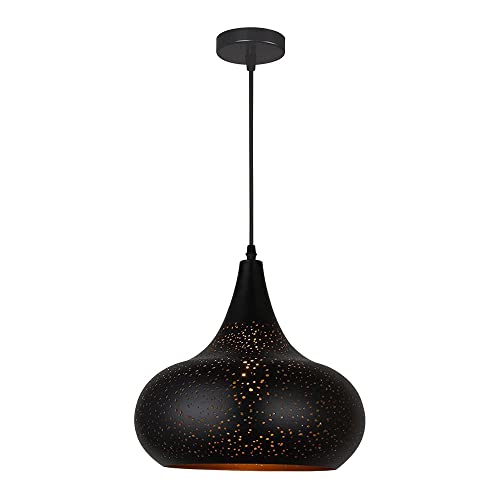 SSBHDM Suspension Marocaine Lustre en Fer Forgé Noir Rétro Style Industriel Lampe Suspendue Salle À Manger Salon Chambre Décoration Plafonnier Luminaire
