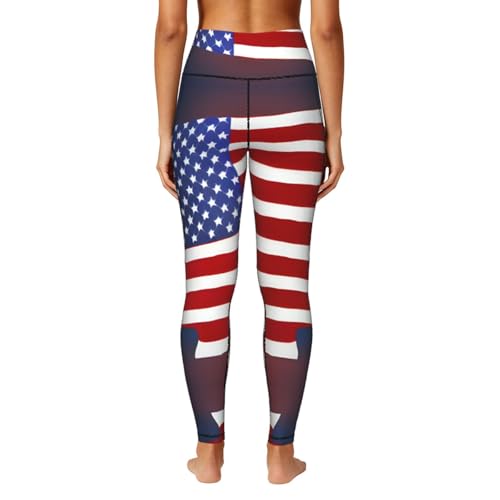 Ropa de gimnasio para mujer con estampado de bandera y control de abdomen en conjunto fitness mallas 4