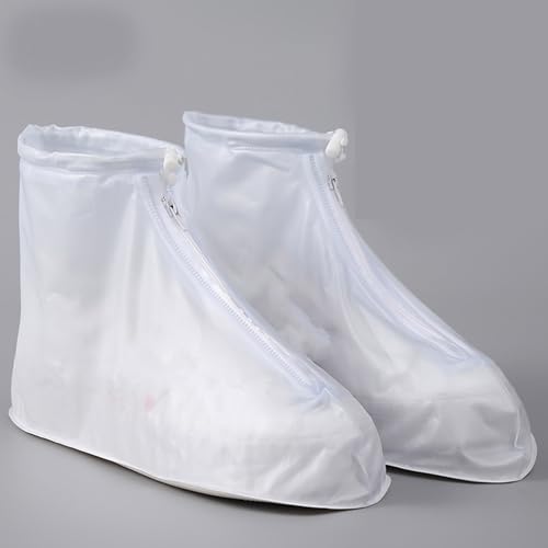Cubiertas impermeables para zapatos, cubrezapatos de plástico impermeables con cremallera, galochas antideslizantes reforzadas para mujer, talla M (36‐37), para días lluviosos miniatura 5