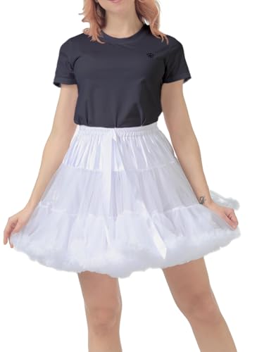 *daisysboutique* Women's High Wasit Petticoat Skirts Mesh Tulle Underskirt Ballet Tutu Crinoline Elastic Fluffy Rockabilly2