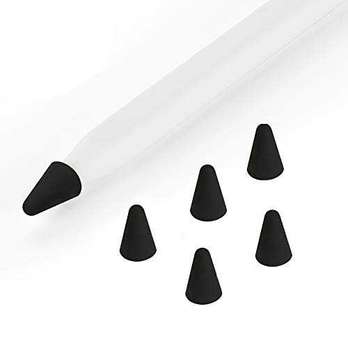 hwojjha Silicone Nibs Cover Writing Protection for iPad Pencil Compatible with Apple Pencil Tips (2nd Gen) (Black)