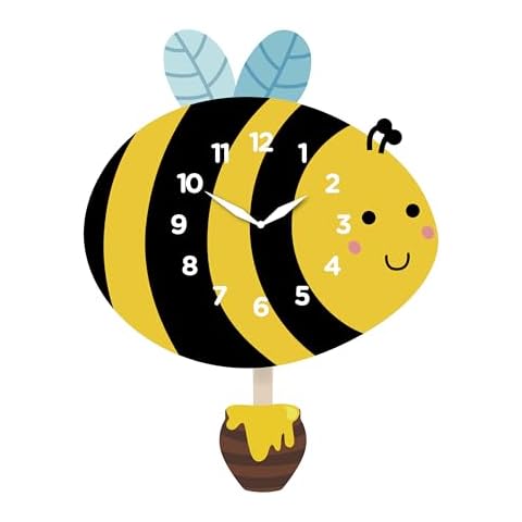 Delightful Bumblebee Pendulum Wall Clock, Cartoon Design Cover
