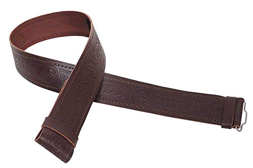 AAR Leather Kilt Belt Scottish Embossed Highland Brown without Buckle Size (XXLarge)2