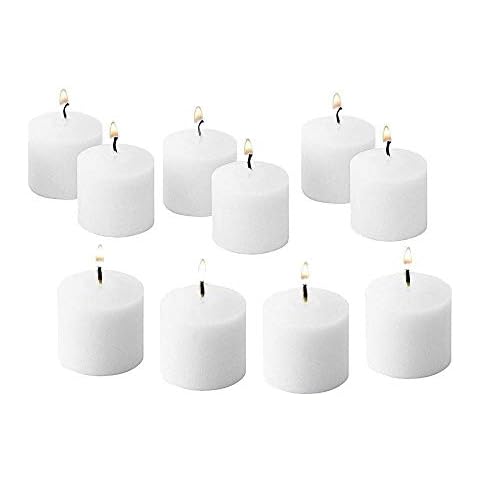 D'light Online 10 Hour Burn Time Unscented White Votive Candles - for Birthdays, Baby Shower, Home Decoration and Weddings (White, Set of 72) Cover