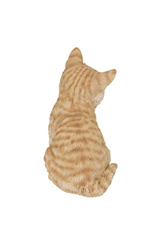 Figura de gato naranja sentado con cabeza inclinada miniatura 4