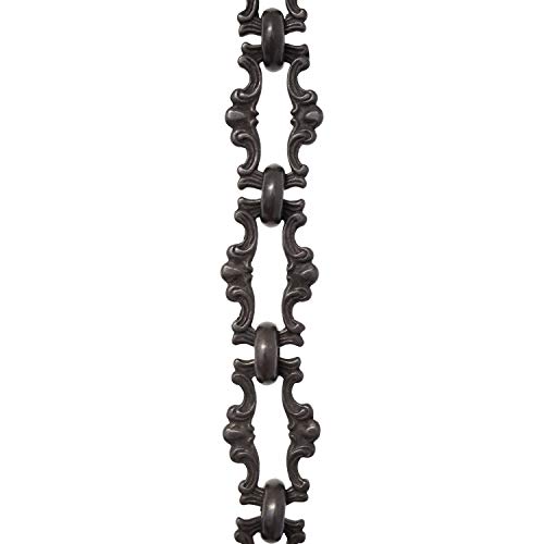 Image of RCH Hardware CH-02-OBB-3 Decorative Oil Bronzed Black Solid Brass Chain for Hanging, Lighting - Motif Welded Links (3 ft /1 Yard)