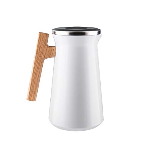 SDREAM 34 Oz Coffee Carafe Thermal For Kettle Stainless Steel Double Walled Vacuum Insulation Hot Beverage or Tea, White, 34 oz