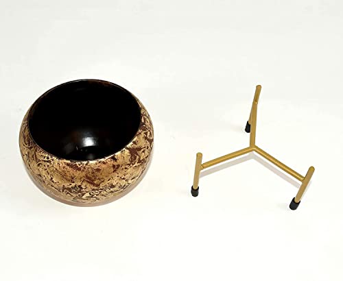 Image of HINS Metal Polka Round Shape Flower Plant Pot With Stand (Pink, Small Set of 3) Metal Pots For Indoor Plants I Elevated Garden Planter I Raised Planter I Desk Plant I Raised Planter Box I Ascent Homes Metal Planter I Raised Planter Box With Legs I Brass Pots For Indoor Plants I Golden Planter I Mid Century Plant Stand I Brass Planters For Indoor Plants I Indoor Plant Stand For Living Room I Metal Planters Pot For Indoor Plants designer pots for indoor plants
