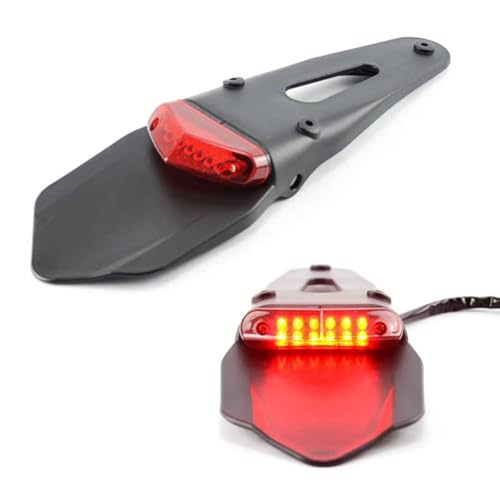 Motorcycle Dirt Bike Rear Fender Brake Stop TailLight Motocross Enduro Mudguards 12 LED Tail Light