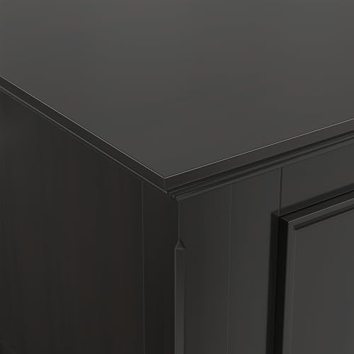 Image of SIMPLIHOME Amherst 72 inch Wide Solid Wood TV Stand in Hickory Brown