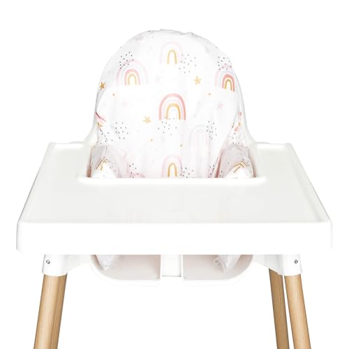 Image of Nibble and Rest IKEA Highchair Cushion Cover for Inflatable Cushion, Compatible for IKEA Antilop Highchair Accessories, Stain-Proof&Wipeable Cushion Cover(Cushion NOT Included) (Rainbow with Stars)