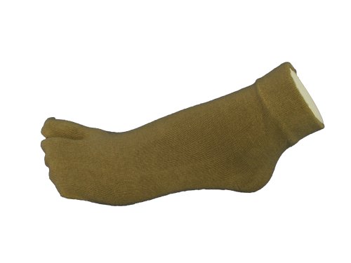 COUVER Women's Taupe Yoga, Split Toed socks(Ankle high), Tabi Big Toe Socks