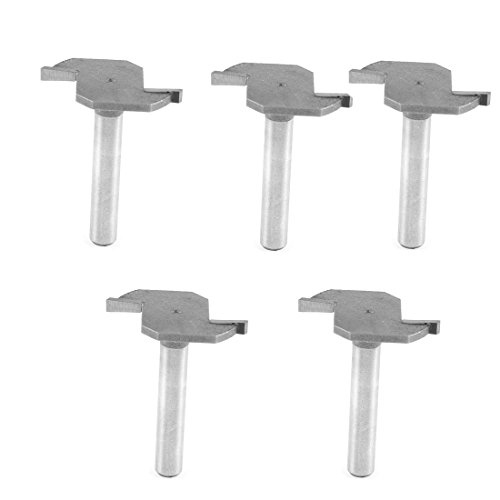 Aexit Straight drill hole Special tool 2 Flutes T Type Undercut Slot Router Bit Cutter 1/4