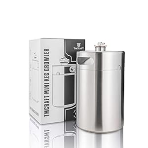 TMCRAFT 5 Liter Mini Growler Keg, tragbares Edelstahl-Bierfass mit sechskantem Spiraldeckel für Hausbrauen, Crafting und Fassbier