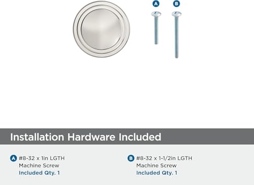 Image of Amerock 1-1 /4 inch Round Winsome Polished Nickel Cabinet Knob | Durable Zinc drawer knob and cabinet hardware, ideal for kitchen cabinets, bathroom vanities, dressers, and furniture
