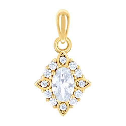 Collier en argent sterling 925 jaune femme et pendentif rond imitation diamant pour le quotidien