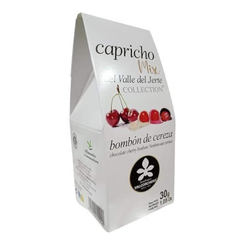 Capricho Mix Bombones de Cereza del Valle del Jerte 30g | Selección Gourmet con Chocolate | Mini Collection Dulce Premium