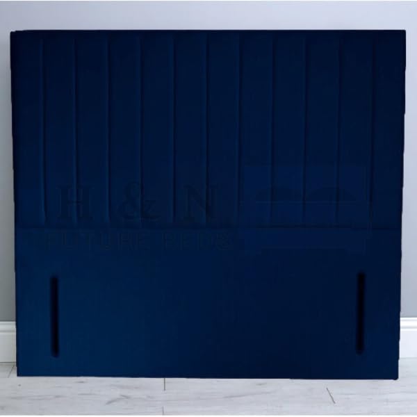 H&N FUTURE BEDS | 54″ Tall Panel Headboard for Bed Plush Velvet Floor Standing for Divan Bed Free Standing Double Headboard 3ft, 4ft, 4ft6”, 5ft & 6ft (Royal Blue Plush, 4FT Small Double)