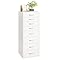 IRONCK White Chest of Drawers Bedroom with 8 Drawers, Tall Storage Cabinet with Handles, Narrow Dresser Cabinet Bedroom Furniture, Wooden Cupboard for Living Room Hallway 40x41x105cm