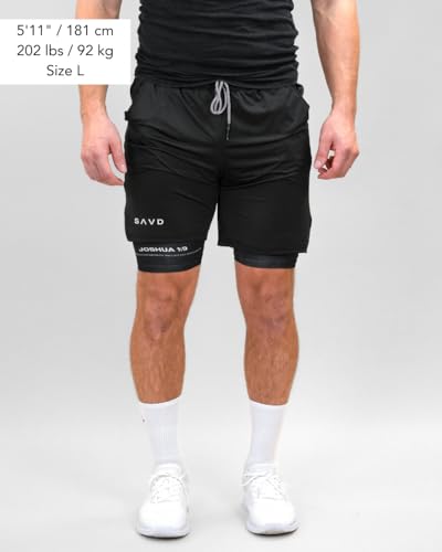 SAVD Christian Performance Shorts - Men's Gym & Sport Shorts with Pockets & Compression Liner, Bible Verse Activewear4