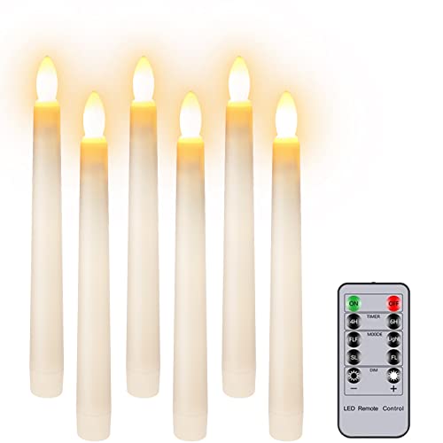 PChero Velas LED cónicas con control remoto, 6 velas parpadeantes sin llama que funcionan con pilas, para decoración del hogar, fiesta, boda, festival, color blanco cálido Cover