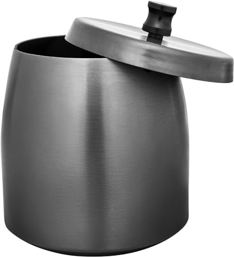 Aschenbecher Groß mit Zigarettendeckel, Aschenbecher Edelstahl für...