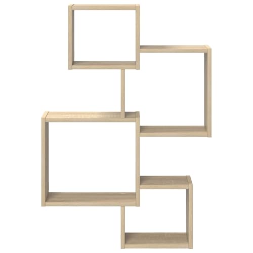 Estantes de cubo para pared vidaXL diseño rectangular en roble Sonoma organizador funcional 5
