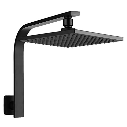 Cefito WELS Rain Shower Head 8" with Gooseneck Wall Arm, High Pressure Square Rainfall Showerhead for Bathroom Renovation, Brass AU Standard