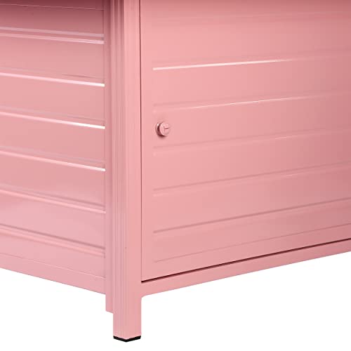 Image of Oakland Living Rectangular 48 in. x 36 in. Aluminum Propane Fire Pit Table, Glass Beads, Two Covers, Lid, 57,000 BTUs in Pink Finish