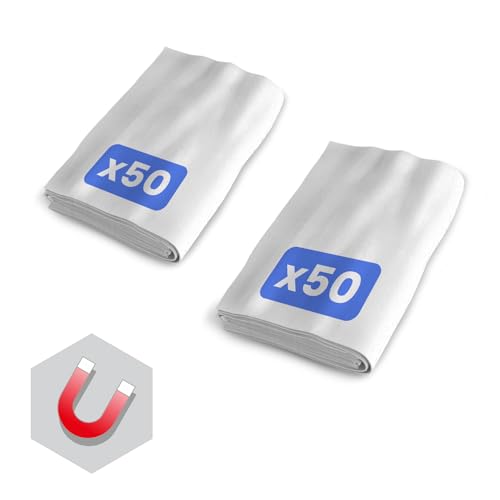 BLANCO PLATA Pack de 2 recambios para mopa 20x60cm (100 gasas en Total), Limpia y abrillanta sin Necesidad de Spray, gasas ya impregnadas. Recoje pelos y arenilla. Todo Tipo de Suelos