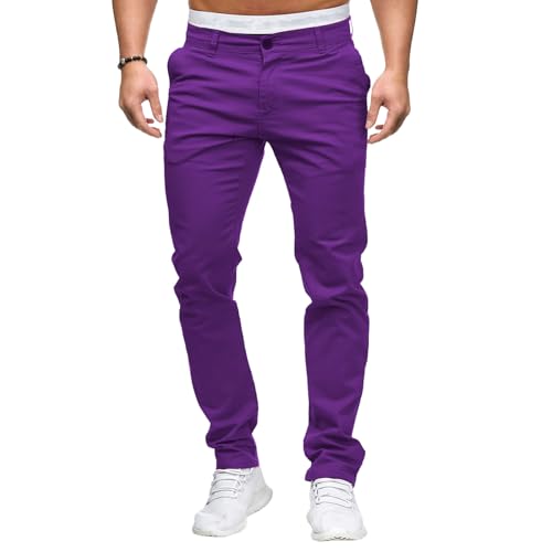 Men's Chinos Casual Dress Pants Slim Fit Skinny Stretch Flat-Front Lightweight Comfort Slacks 2025 Trendy Trousers