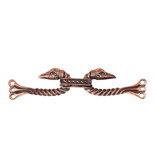 Image of Lord of Battles Medieval Cloak Clasp (Made of Bronze) | Viking Celtic Dragon Design Hook for Cloak Scarf, Shawl | Handmade Cloak Clasp Lost-Wax Cast Bronze